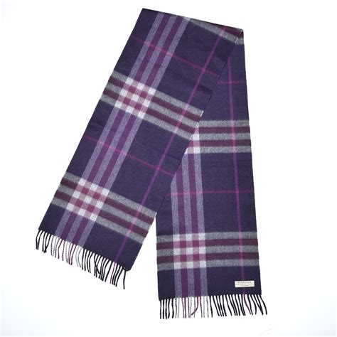 burberry giant check scarf purple|Burberry Check scarf wool fringe.